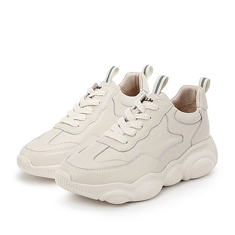 BELLE/百丽老爹鞋春商场同款牛皮革女休闲松糕旅游鞋T7M1DAM9