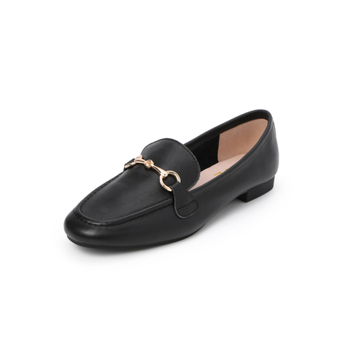 belle/百丽马衔扣乐福鞋2019春季新款牛皮革女休闲鞋11320am9