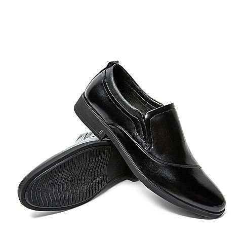 BELLE/百丽秋商场同款商务正装牛皮革男皮鞋6BT02CM9