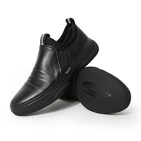 BELLE/百丽秋商场同款套脚牛皮革/纺织品男休闲皮鞋6RY02CM9