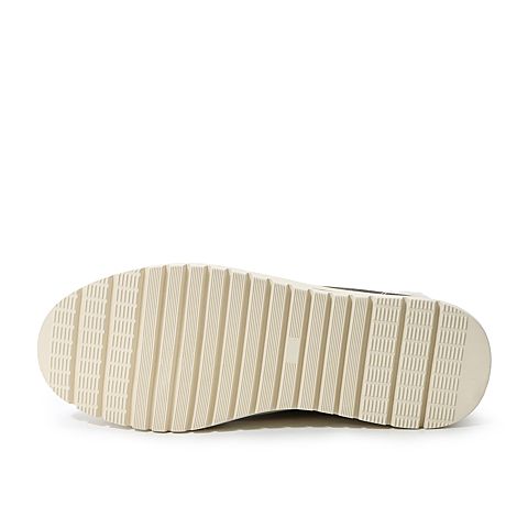 BELLE/百丽冬季猪巴戈女毛边高帮板鞋休闲靴87219DD9