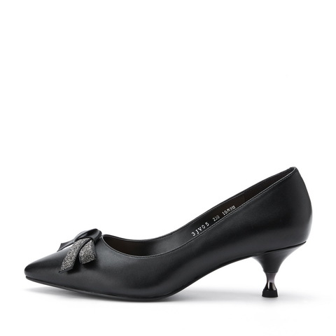 BELLE/百丽商场同款羊皮革女细高跟皮单鞋3JV05AQ0