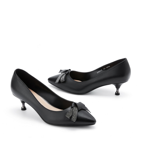 BELLE/百丽商场同款羊皮革女细高跟皮单鞋3JV05AQ0