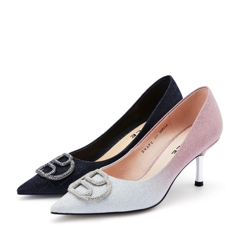 百丽尖头高跟鞋女春季新品商场同款仙女风晚宴鞋BVAF2AQ0