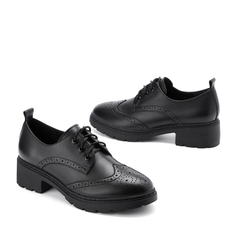 百丽布洛克皮鞋女春季新品商场同款英伦风单鞋3K521AM0