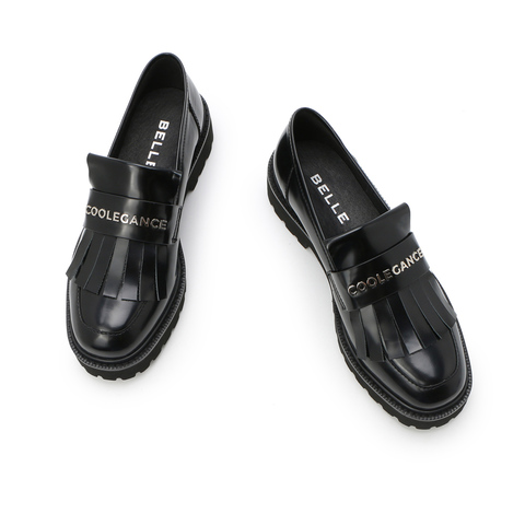 百丽暗黑乐福鞋JK鞋女春新商场同款流苏英伦风小皮鞋单鞋3N521AM0