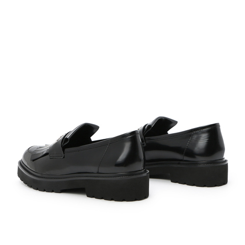 百丽暗黑乐福鞋JK鞋女春新商场同款流苏英伦风小皮鞋单鞋3N521AM0