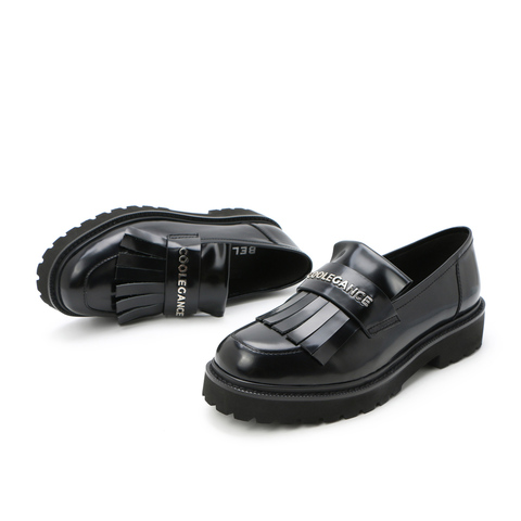 百丽暗黑乐福鞋JK鞋女春新商场同款流苏英伦风小皮鞋单鞋3N521AM0