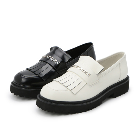 百丽暗黑乐福鞋JK鞋女春新商场同款流苏英伦风小皮鞋单鞋3N521AM0