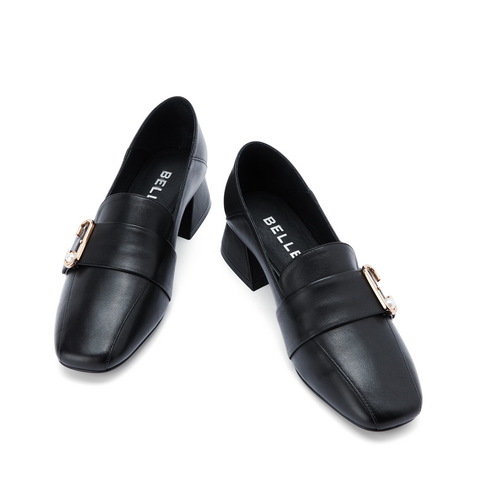 BELLE/百丽商场同款牛皮革女乐福皮鞋U8W1DAM0