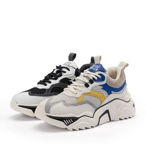 BELLE/百丽商场同款复合材料/猪剖层皮革/织物女旅游鞋U8D1DAM0