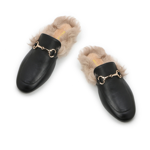 BELLE/百丽牛皮革女休闲鞋穆勒拖12981AH0