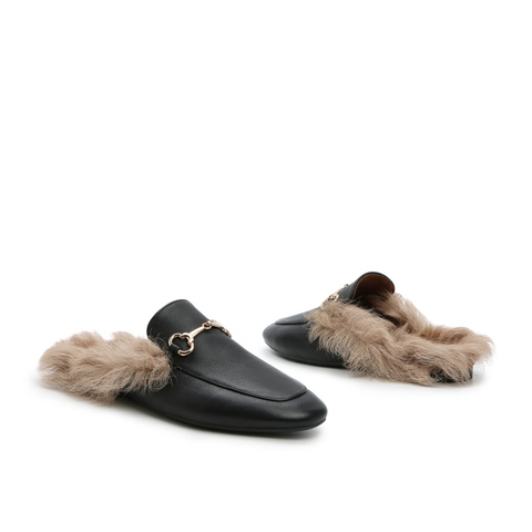 BELLE/百丽牛皮革女休闲鞋穆勒拖12981AH0