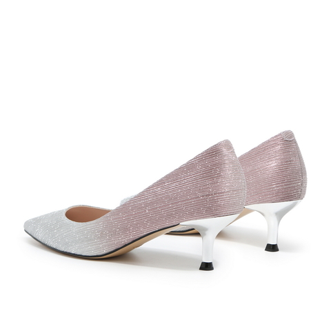 BELLE/百丽渐变条纹亮片优雅通勤女高跟鞋3M702AQ0