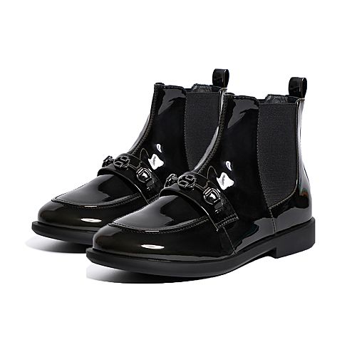 BELLE/百丽商场同款人造革女切尔西靴短靴3O841AD0