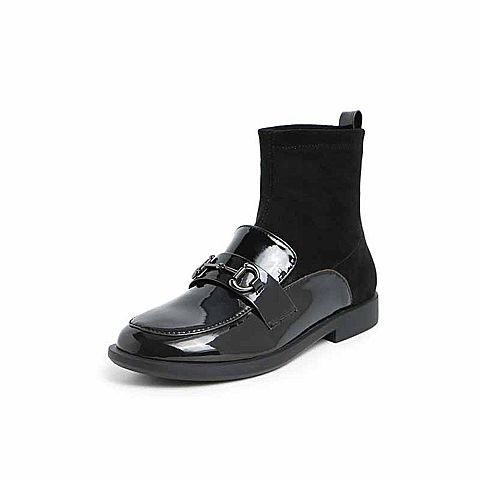 BELLE/百丽商场同款英伦风女乐福短靴3O840AD0