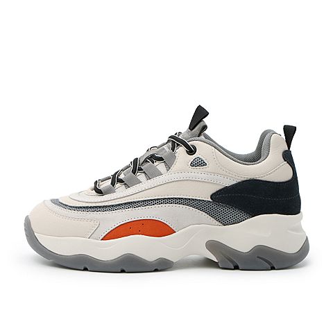 BELLE/百丽牛皮革拼接女厚底老爹鞋KH26DAM0