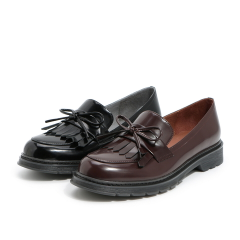 BELLE/百丽商场同款英伦风女皮乐福鞋U9H1DAM0