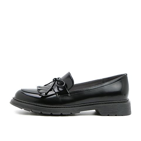 BELLE/百丽商场同款英伦风女皮乐福鞋U9H1DAM0