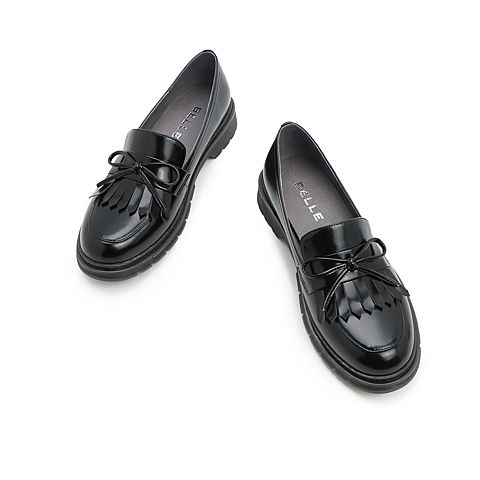 BELLE/百丽商场同款英伦风女皮乐福鞋U9H1DAM0