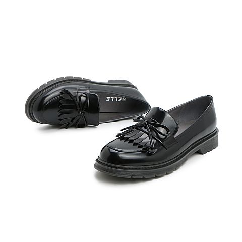 BELLE/百丽商场同款英伦风女皮乐福鞋U9H1DAM0