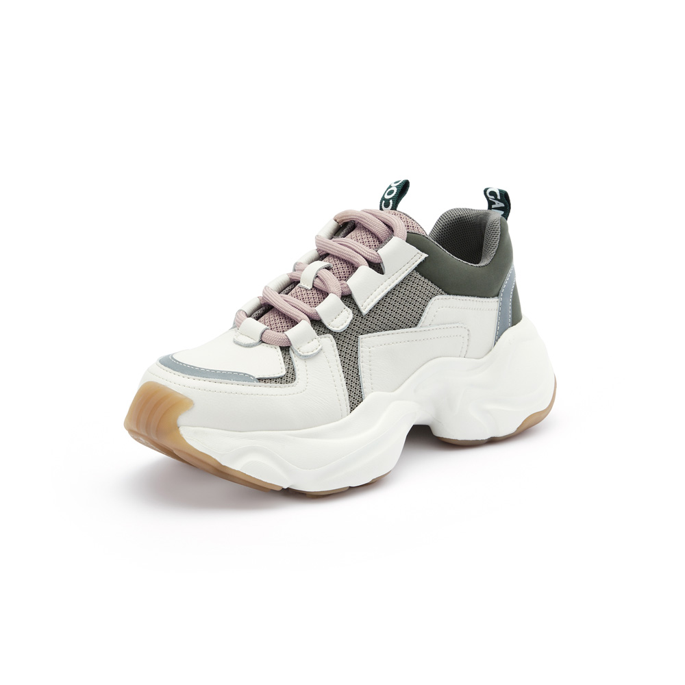 BELLE/百丽商场同款时尚撞色女老爹鞋U8Q1DAM0