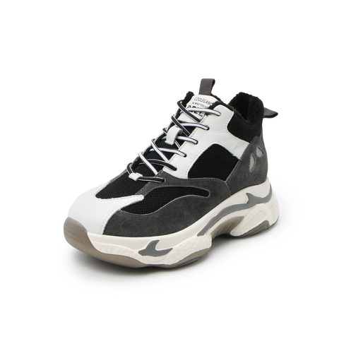 BELLE/百丽商场同款猪剖层皮革/纺织品/复合材料女旅游鞋U9B1DAM0