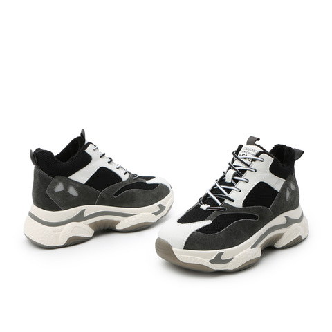 BELLE/百丽商场同款猪剖层皮革/纺织品/复合材料女旅游鞋U9B1DAM0