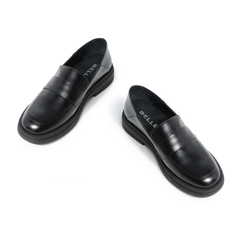 BELLE/百丽商场同款油皮牛皮革女乐福鞋皮鞋3MV21AM0