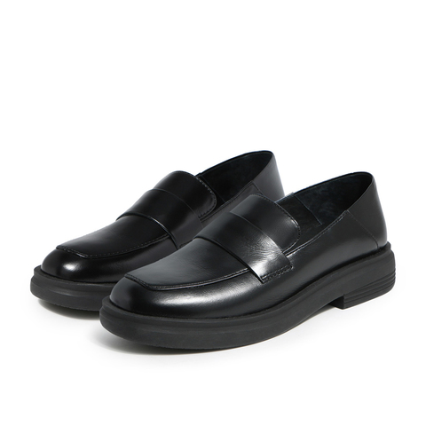 BELLE/百丽商场同款油皮牛皮革女乐福鞋皮鞋3MV21AM0