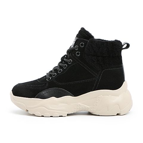 BELLE/百丽商场同款时尚舒适高帮女工装靴(绒里)U9V1DAD0