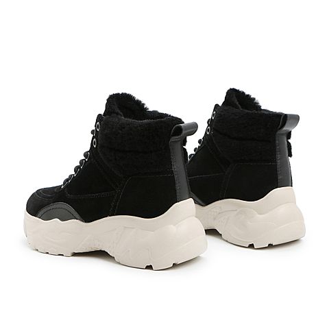 BELLE/百丽商场同款时尚舒适高帮女工装靴(绒里)U9V1DAD0