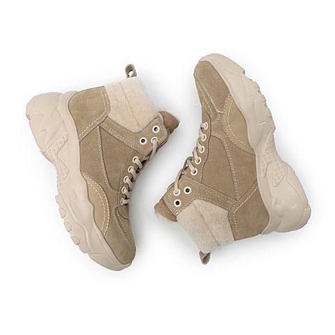 BELLE/百丽商场同款时尚舒适高帮女工装靴(绒里)U9V1DAD0