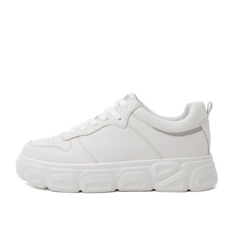 百丽松糕小白果冻鞋女春季新品厚底网红休闲小白鞋12020AM0