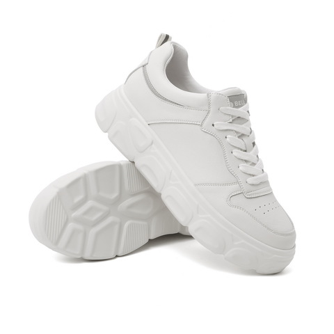 百丽松糕小白果冻鞋女春季新品厚底网红休闲小白鞋12020AM0