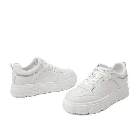 百丽松糕小白果冻鞋女春季新品厚底网红休闲小白鞋12020AM0