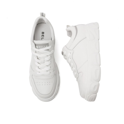 百丽松糕小白果冻鞋女春季新品厚底网红休闲小白鞋12020AM0