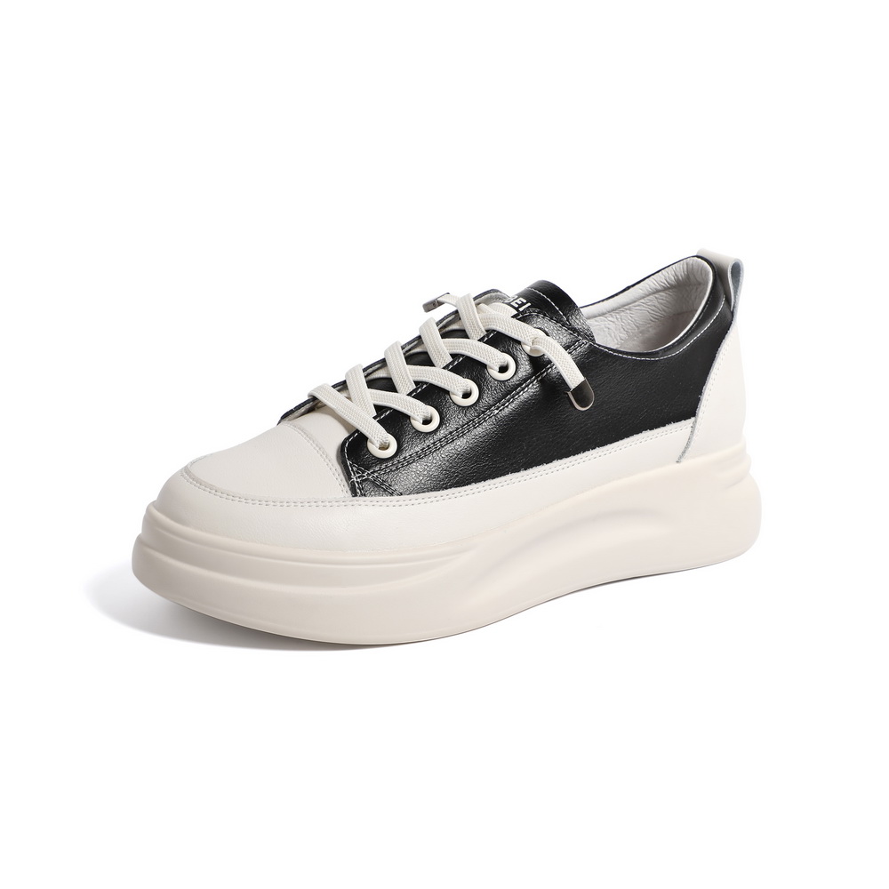 BELLE/百丽牛剖层皮革女休闲鞋91023AM0