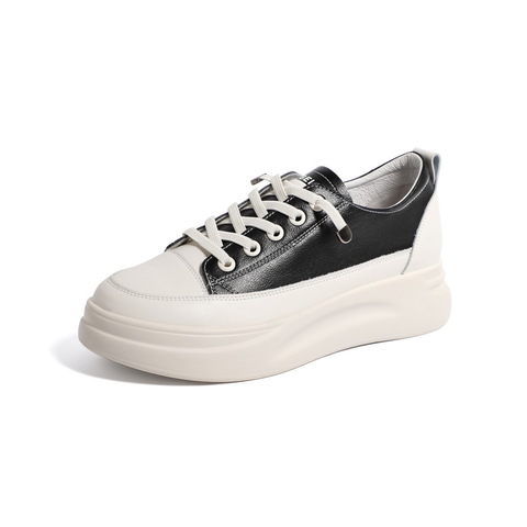 BELLE/百丽牛剖层皮革女休闲鞋91023AM0