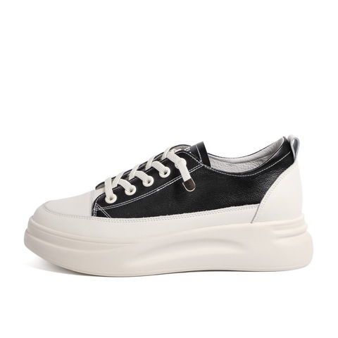 BELLE/百丽牛剖层皮革女休闲鞋91023AM0