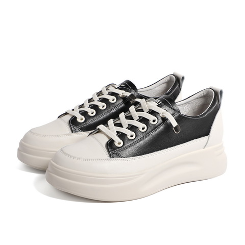 BELLE/百丽牛剖层皮革女休闲鞋91023AM0