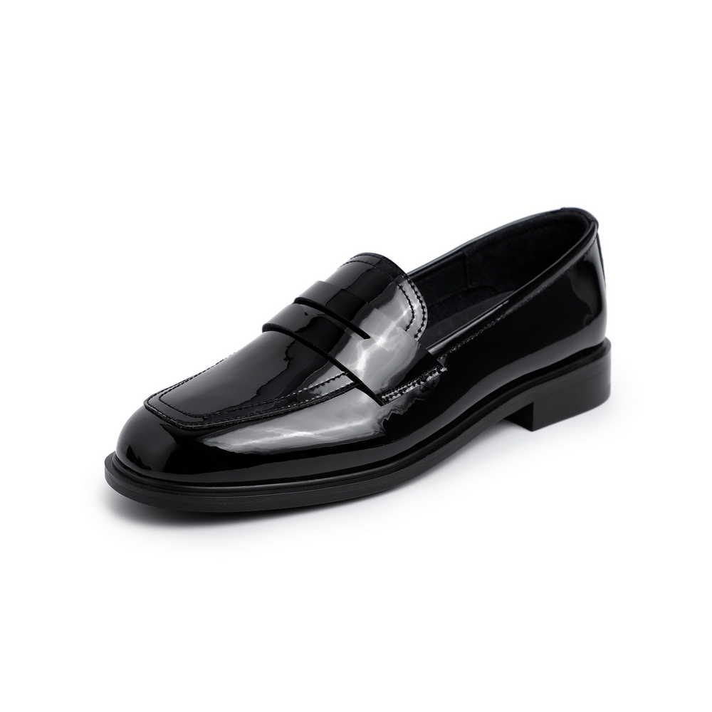 BELLE/百丽牛剖层皮革女乐福鞋皮鞋10413AM0