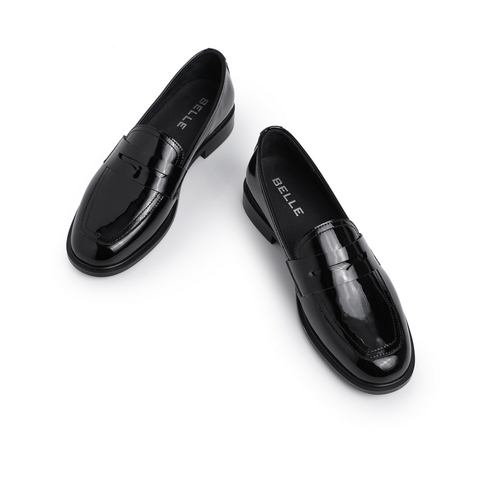 BELLE/百丽牛剖层皮革女乐福鞋皮鞋10413AM0