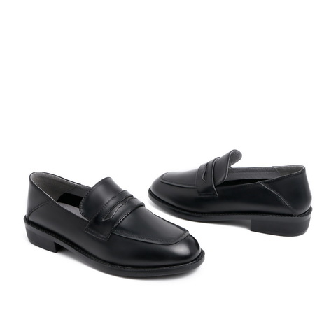 BELLE/百丽复古英伦风牛皮革女乐福鞋皮鞋26022AM0