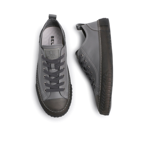 BELLE/百丽牛皮革男半透明底平底休闲板鞋91112AM0