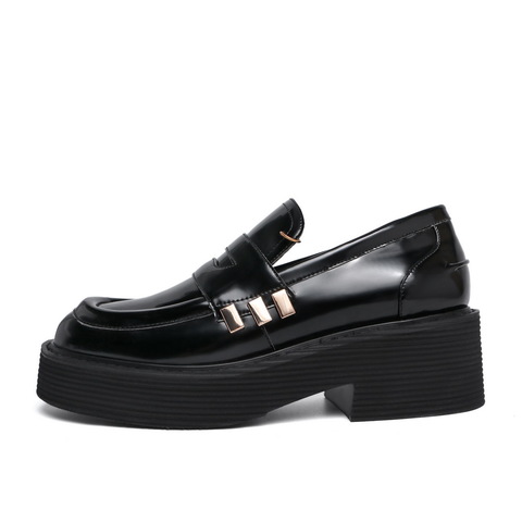 BELLE/百丽人造革女厚底乐福鞋皮鞋19016AM0