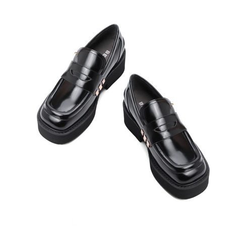 BELLE/百丽人造革女厚底乐福鞋皮鞋19016AM0