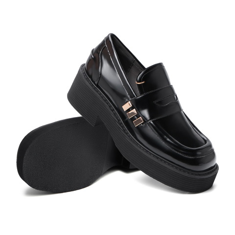 BELLE/百丽人造革女厚底乐福鞋皮鞋19016AM0