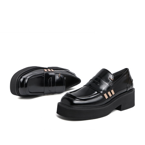 BELLE/百丽人造革女厚底乐福鞋皮鞋19016AM0