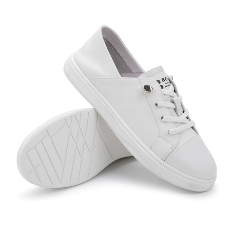 BELLE/百丽牛皮革女小白鞋休闲鞋板鞋91171AM0